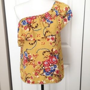 One Shoulder Floral Top XS